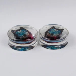 Плаг акриловий Вовк у візерунку (пара)