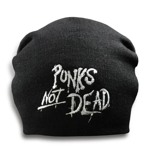 Шапка біні з вишивкою PUNKS NOT DEAD